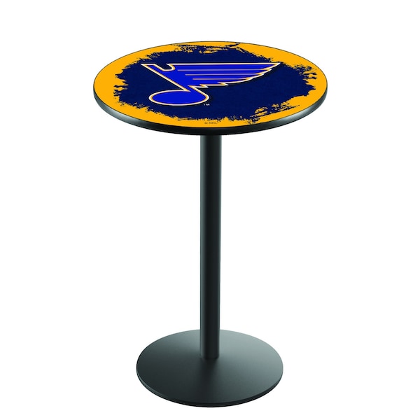 42" Blk Wrinkle St Louis Blues Pub Table
